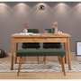 Hanah Home Santiago Atlantice -Green Conjunto de Comedor Extensible